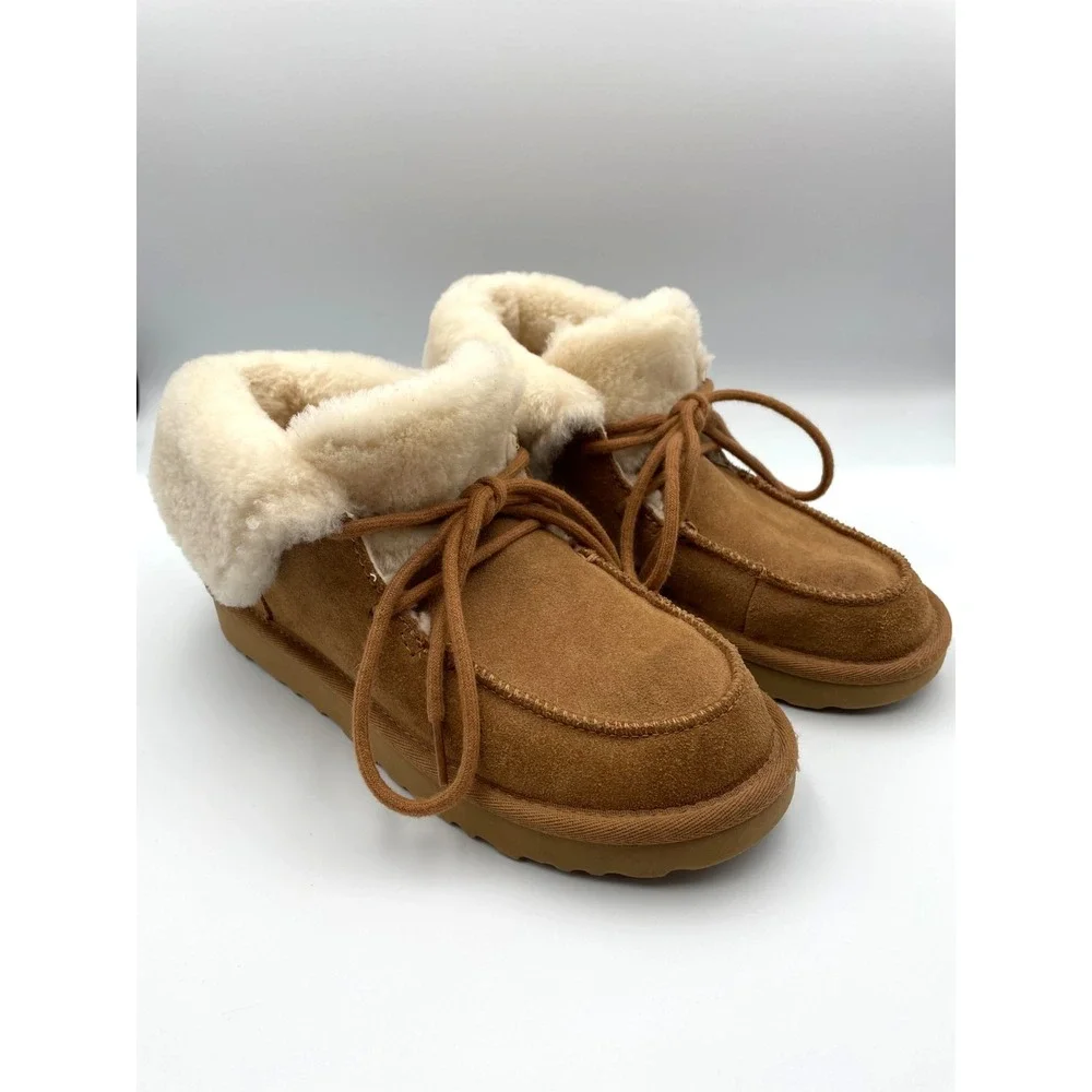 UGG Diara Chestnut Womens Suede Shearling Ankle Boots 1113090 Sz 7
